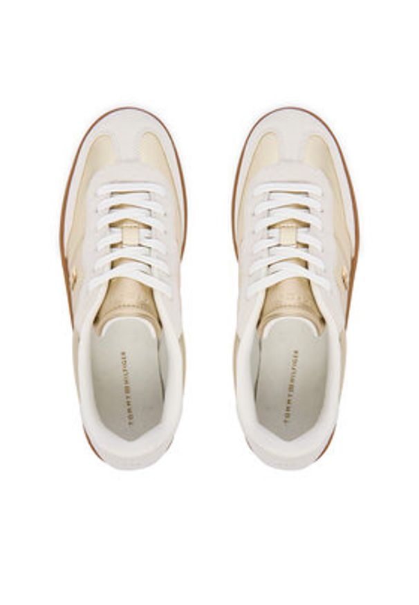 TOMMY HILFIGER - Tommy Hilfiger Sneakersy Mu Jackie Metallic FW0FW09026 Złoty. Kolor: złoty. Materiał: skóra