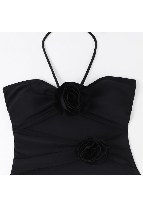 Intica - Strój kąpielowy z kwiatami 3D regulowane ramiączka lato Richarda. Kolor: biały. Materiał: materiał. Długość: długie. Wzór: kwiaty