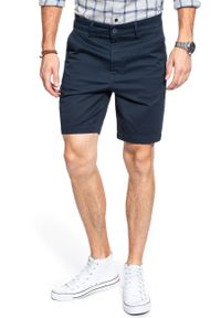 Lee - SPODENKI LEE SLIM CHINO SHORT DARK NAVY L73HLA21. Materiał: materiał #8