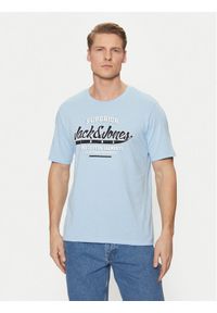 Jack & Jones - Jack&Jones T-Shirt Logo 12268267 Niebieski Standard Fit. Kolor: niebieski. Materiał: bawełna