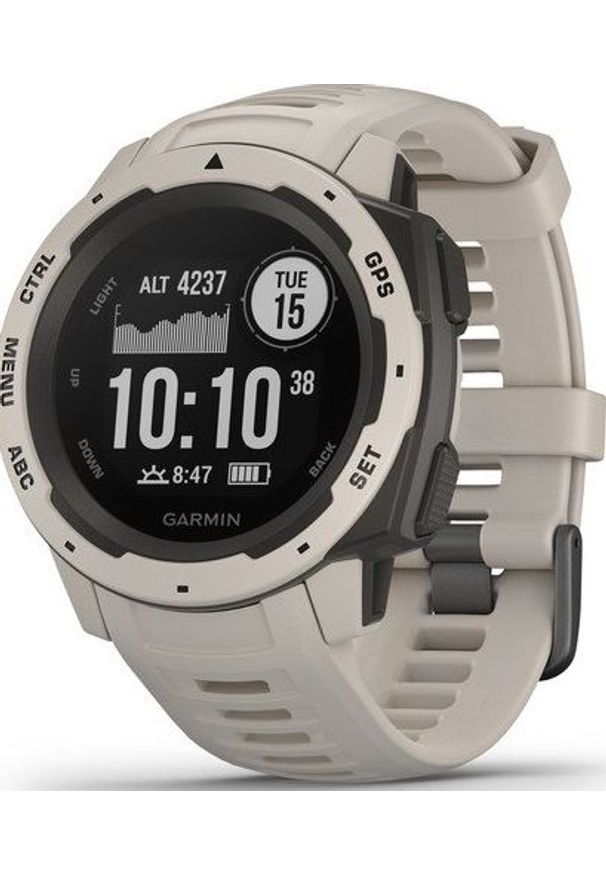 GARMIN - Zegarek sportowy Garmin Instinct Beżowy (10-02064-01). Kolor: beżowy. Styl: sportowy