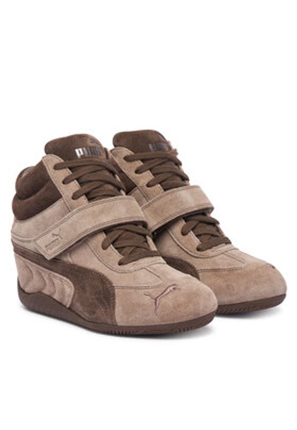 Puma Sneakersy Speedcat Wedge Wns 407878 01 Brązowy. Kolor: brązowy. Materiał: skóra, zamsz
