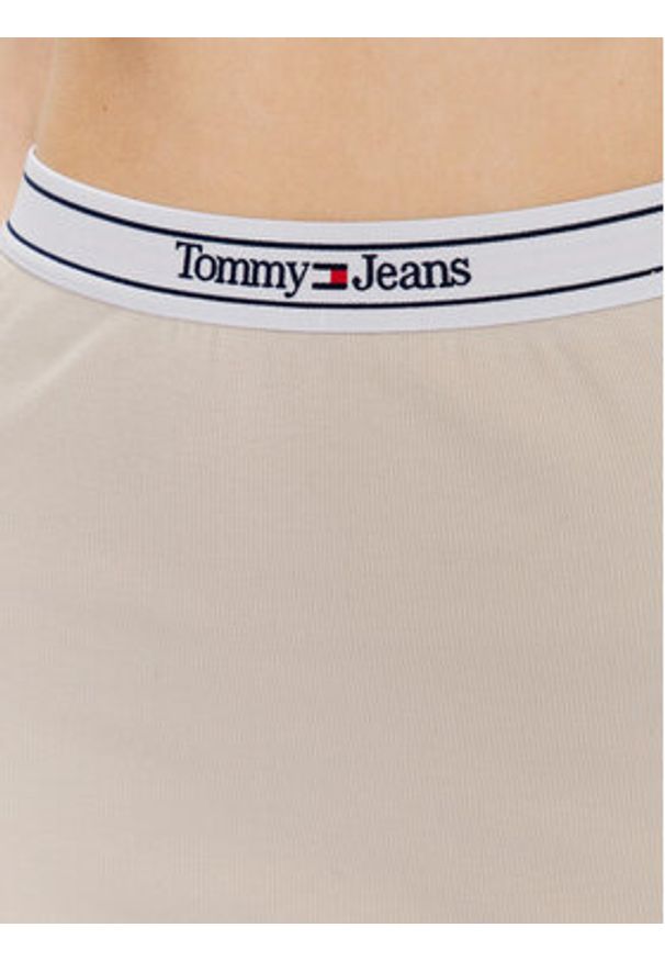 Tommy Jeans Spódnica ołówkowa Logo Waistband DW0DW15430 Beżowy Slim Fit. Kolor: beżowy. Materiał: bawełna