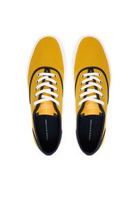 TOMMY HILFIGER - Tommy Hilfiger Tenisówki Th Vulc Cup Long Lace Canvas FM0FM05874 Żółty. Kolor: żółty. Materiał: materiał #2