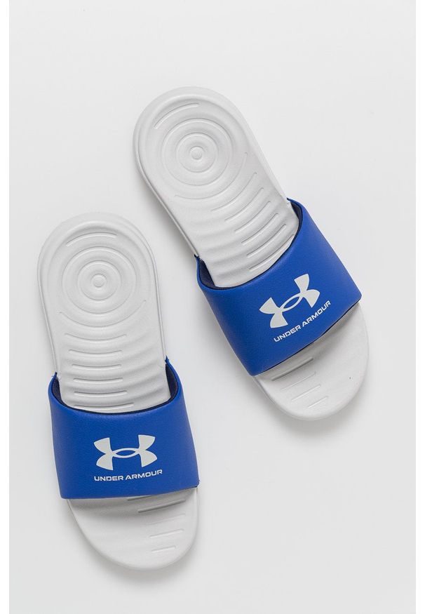 Under Armour - Klapki. Kolor: niebieski. Materiał: materiał, guma. Wzór: gładki