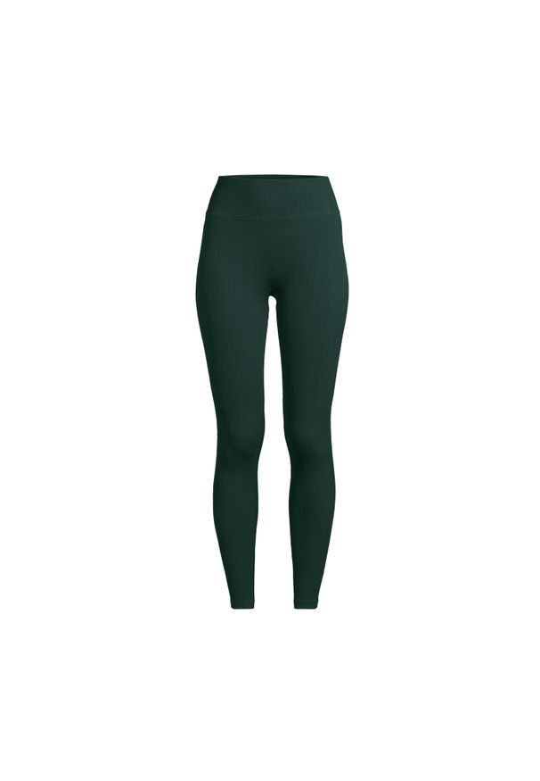 CASALL - Damskie legginsy bezszwowe z wysokim stanem Casall Multi Rib. Stan: podwyższony. Kolor: zielony. Sport: fitness, joga i pilates