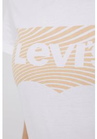 Levi's® - Levi's t-shirt bawełniany kolor biały. Okazja: na spotkanie biznesowe, na co dzień. Kolor: biały. Materiał: bawełna. Wzór: nadruk. Styl: biznesowy, casual #2
