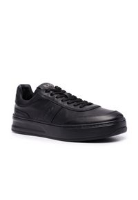 TOD'S - Czarne skórzane sneakersy. Nosek buta: okrągły. Kolor: czarny. Materiał: skóra #4