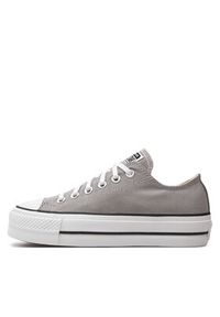 Converse Trampki Chuck Taylor All Star Lift Platform Ox A07573C Szary. Kolor: szary. Materiał: materiał. Obcas: na platformie #6