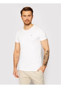 Tommy Jeans T-Shirt Jaspe Biały Slim Fit. Kolor: biały. Materiał: syntetyk, bawełna