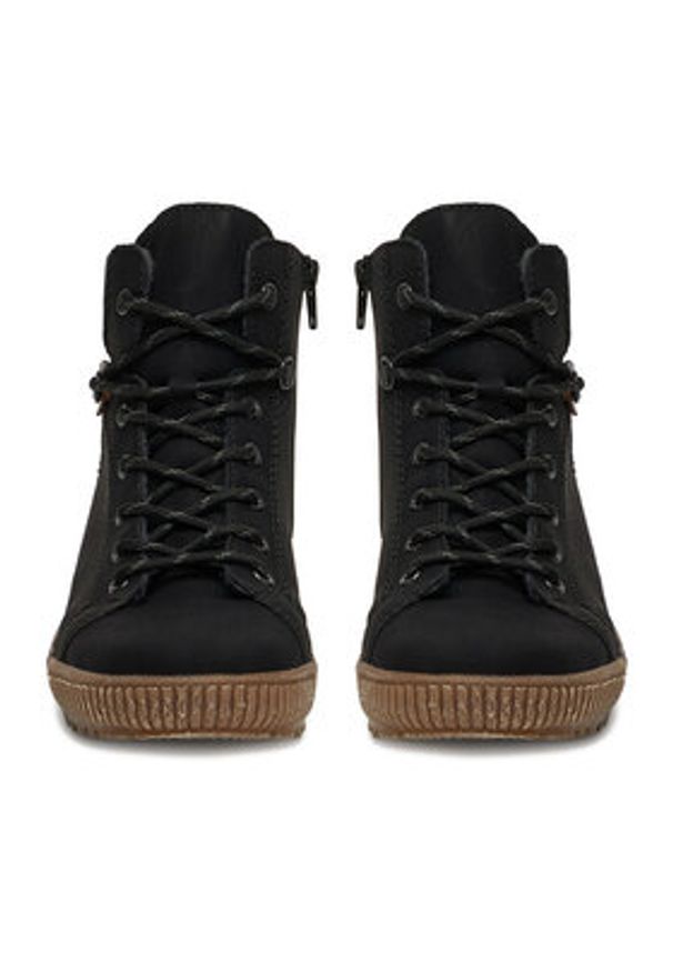 Rieker Trzewiki N0730-00 Czarny. Kolor: czarny. Materiał: syntetyk, materiał