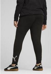 Puma - Damskie legginsy ESS METALLIC PUMA Black Metallic Silver. Kolor: wielokolorowy, czarny, szary