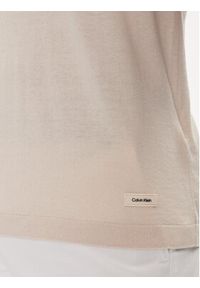 Calvin Klein Polo K10K113053 Beżowy Regular Fit. Typ kołnierza: polo. Kolor: beżowy. Materiał: bawełna #4
