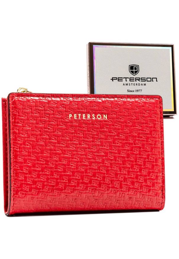 Portfel damski Peterson PTN 003-YS czerwony. Kolor: czerwony. Materiał: skóra ekologiczna