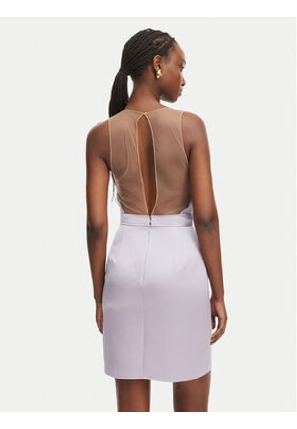 Elisabetta Franchi Sukienka koktajlowa TB-001-61E2-V550 Fioletowy Regular Fit. Kolor: fioletowy. Materiał: syntetyk. Styl: wizytowy