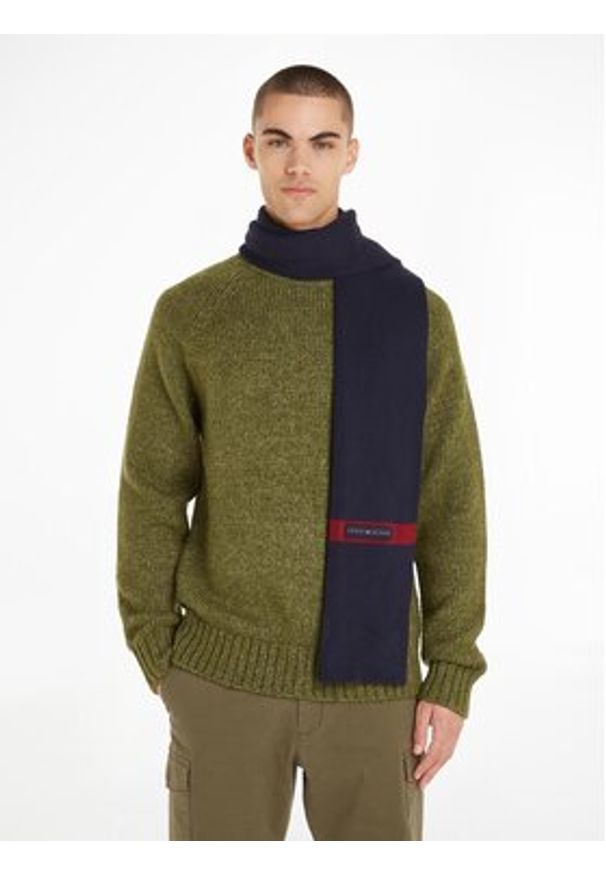 TOMMY HILFIGER - Tommy Hilfiger Szalik Th Skyline Knit Scarf AM0AM11496 Granatowy. Kolor: niebieski. Materiał: bawełna