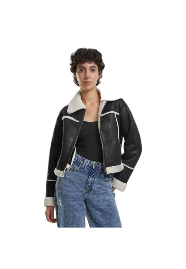 Kurtka ze skóry owczej damska Urban Classics. Kolor: czarny. Materiał: skóra