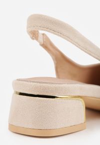 Born2be - Beżowe Sandały Vices na Stożkowym Obcasie ze Skórzaną Wkładką i Odkrytą Piętą Selandra. Kolor: beżowy. Materiał: skóra. Sezon: lato. Obcas: na obcasie. Wysokość obcasa: średni #6