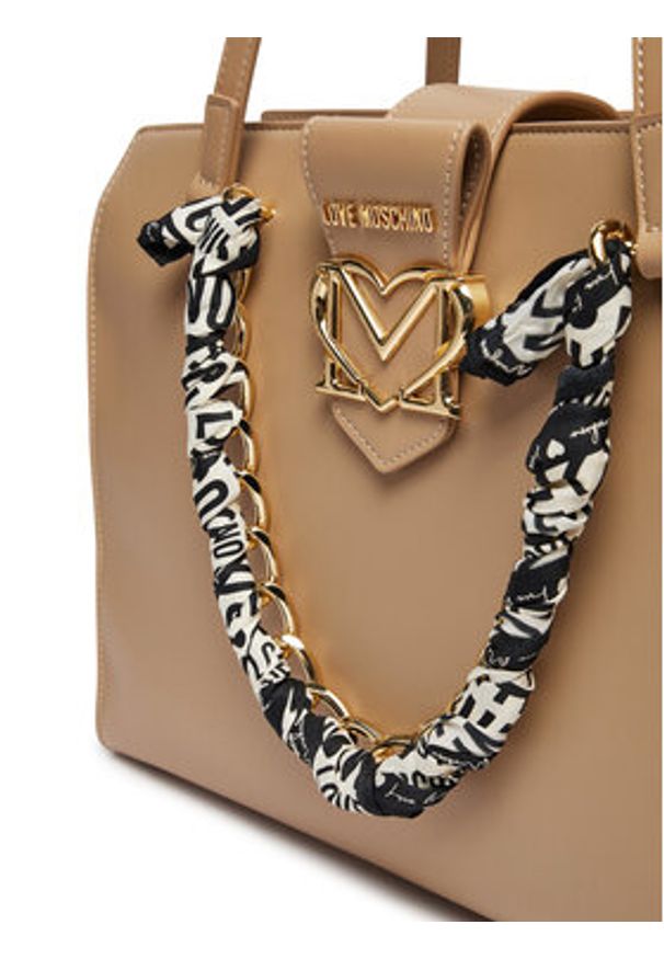 Love Moschino - LOVE MOSCHINO Torebka JC4276PP0LKC0106 Beżowy. Kolor: beżowy. Materiał: skórzane