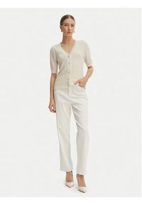 Morgan Kardigan 261-MYRTILE Beżowy Slim Fit. Kolor: beżowy. Materiał: bawełna #4