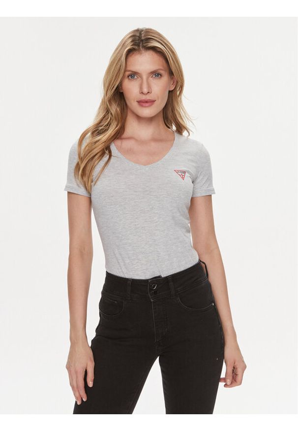 Guess T-Shirt W2YI45 J1314 Szary Slim Fit. Kolor: szary. Materiał: bawełna