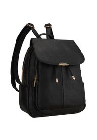 Miejski plecak damski mały czarny ze skóry ekologicznej Peterson PTN MBP-10-F19. Kolor: czarny. Materiał: skóra ekologiczna #1