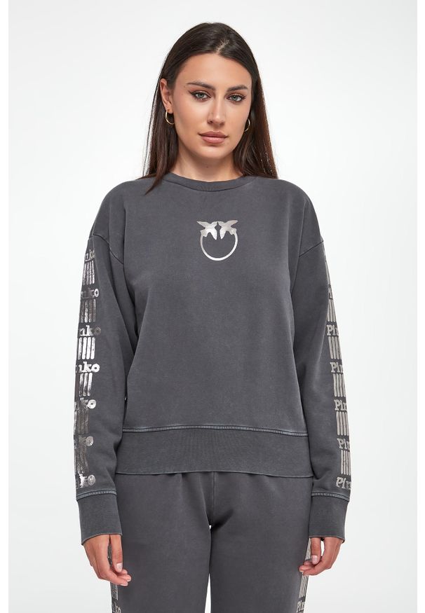 Pinko - Bluza damska crewneck z logo Mindelo PINKO