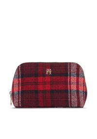 TOMMY HILFIGER - Tommy Hilfiger Kosmetyczka Washbag Check AW0AW158570GZ Czerwony. Kolor: czerwony. Materiał: materiał