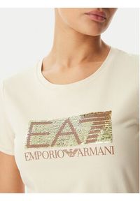EA7 Emporio Armani T-Shirt 7W001093 AF10373 U1088 Beżowy Regular Fit. Kolor: beżowy. Materiał: bawełna #2