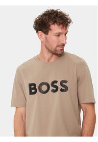 BOSS - Boss T-Shirt Tee 1 50512866 Beżowy Regular Fit. Kolor: beżowy. Materiał: bawełna #3