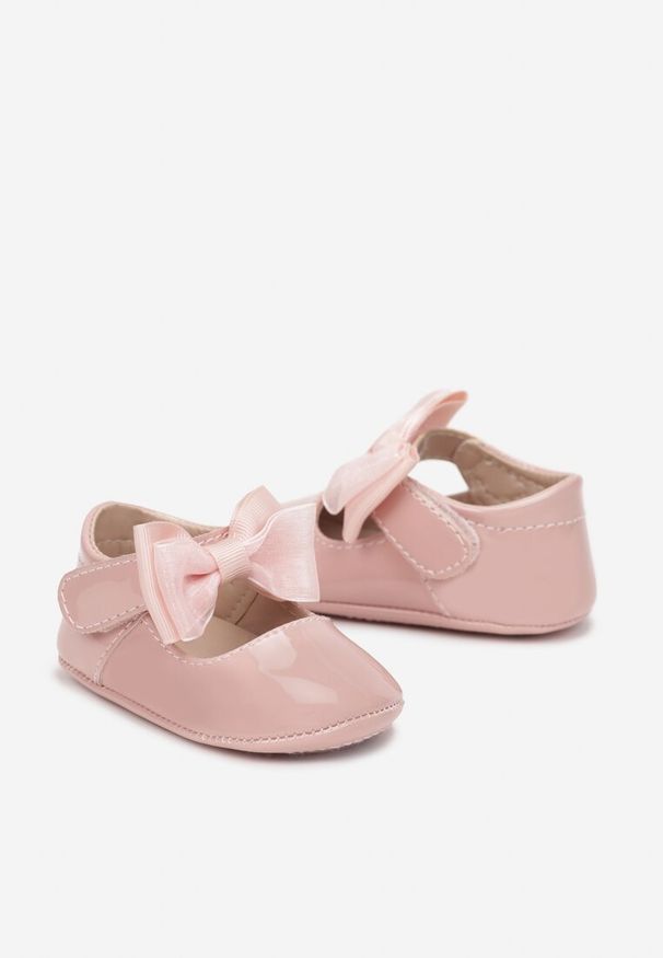 Born2be - Różowe Balerinki Thessathe. Zapięcie: rzepy. Kolor: różowy. Materiał: lakier. Sezon: lato