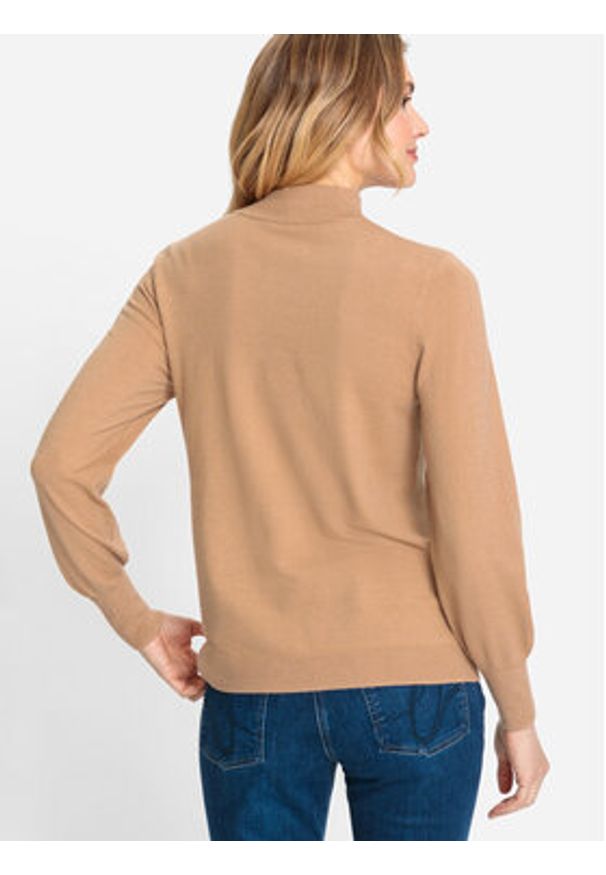 Olsen Sweter Eva 11003582 Beżowy Shaped Fit. Kolor: beżowy. Materiał: syntetyk