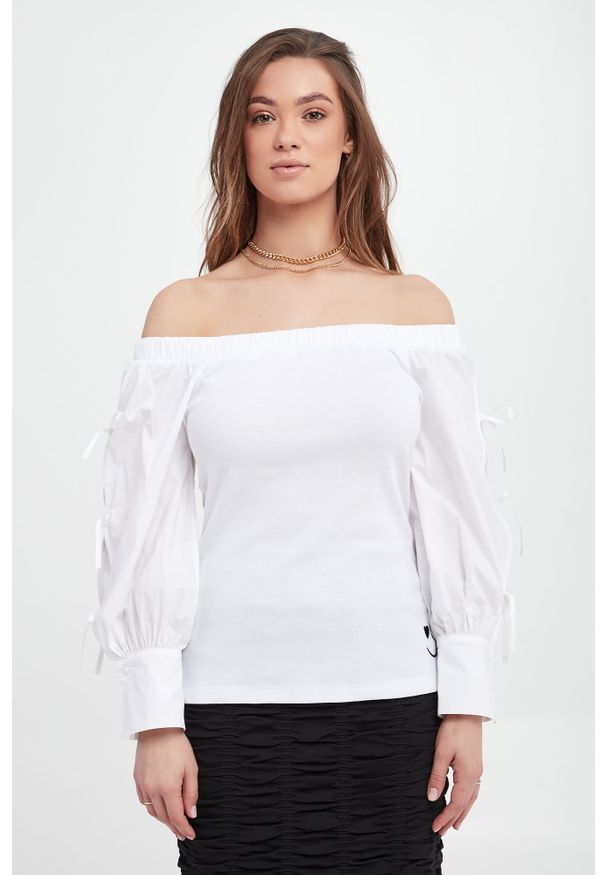 Twinset Milano - Bluzka damska hiszpanka TWINSET ACTITUDE. Typ kołnierza: dekolt hiszpanka