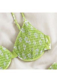 Intica - Bikini push-up plażowe z delikatnymi ramiączkami Salwa. Kolor: zielony. Materiał: materiał #11