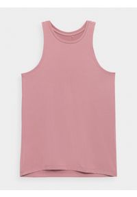 outhorn - Top treningowy damski Outhorn - różowy. Kolor: różowy. Materiał: materiał. Długość rękawa: bez rękawów. Wzór: gładki. Sport: fitness