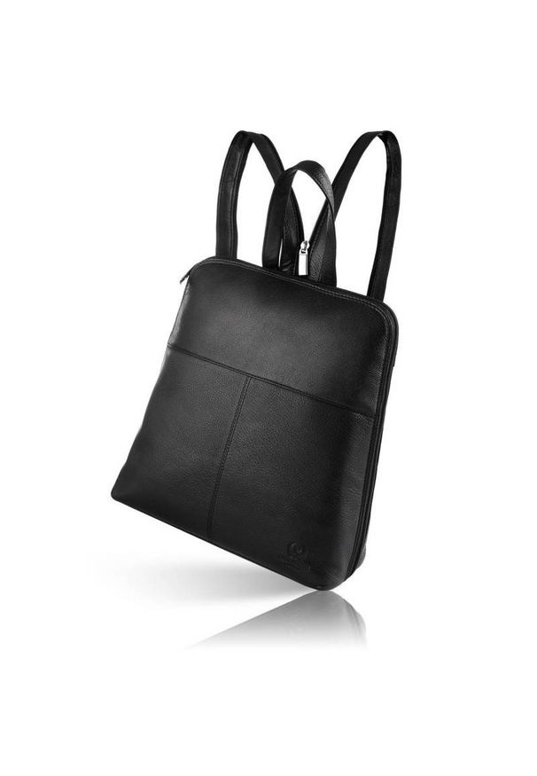 Plecak skórzany damski PAOLO PERUZZI T-73-BL czarny. Kolor: czarny. Materiał: skóra. Styl: casual