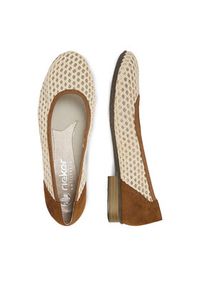 Rieker Baleriny CEO-51960-60 Beżowy jasny. Kolor: beżowy. Materiał: skóra #3