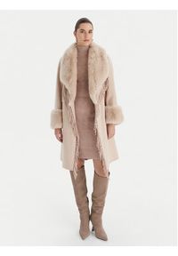 Marciano Guess Płaszcz wełniany 5BGL46 7125A Beżowy Regular Fit. Kolor: beżowy. Materiał: wełna #4