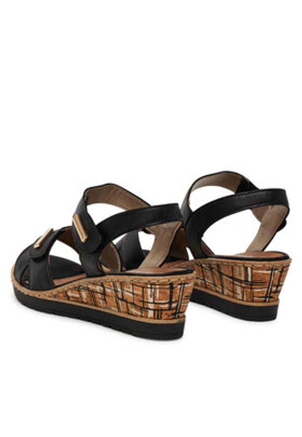 Remonte Sandały R6266-00 Czarny. Kolor: czarny. Materiał: skóra