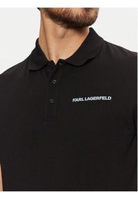 Karl Lagerfeld - KARL LAGERFELD Polo 745094 551225 Czarny Regular Fit. Typ kołnierza: polo. Kolor: czarny. Materiał: bawełna