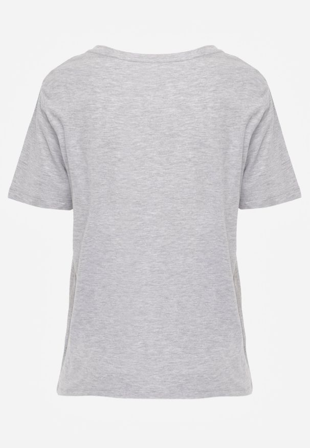 Renee - Jasnoszara T-shirt Errona. Kolor: szary. Materiał: jeans, dzianina. Długość rękawa: krótki rękaw. Długość: krótkie