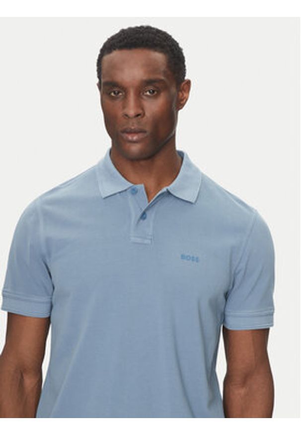 BOSS Polo Prime 50507813 Niebieski Regular Fit. Typ kołnierza: polo. Kolor: niebieski. Materiał: bawełna
