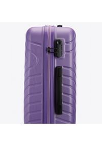 Wittchen - Średnia walizka z ABS-u z geometrycznym tłoczeniem fioletowa. Kolor: fioletowy. Materiał: poliester. Wzór: geometria #7