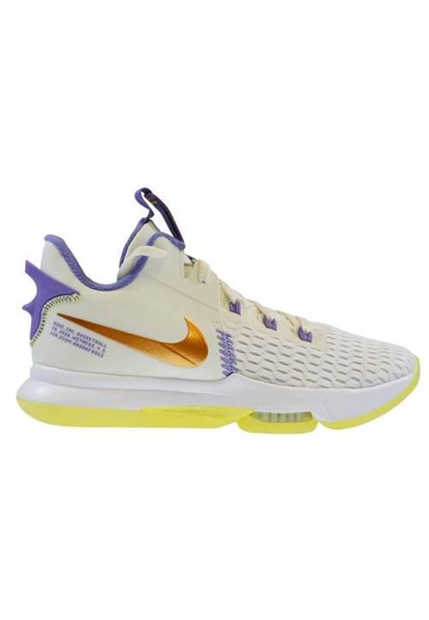 Buty koszykarskie męskie Nike Lebron Witness V. Zapięcie: sznurówki. Kolor: biały. Materiał: materiał. Szerokość cholewki: normalna. Sport: koszykówka