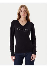 Guess Sweter W5YR24 Z2NQ2 Czarny Regular Fit. Kolor: czarny. Materiał: wiskoza #1