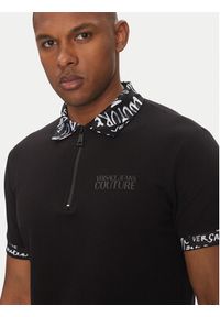 Versace Jeans Couture Polo 78GAGT02 Czarny Regular Fit. Typ kołnierza: polo. Kolor: czarny. Materiał: bawełna #4