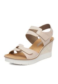 Rieker Sandały 68556-31 Beżowy. Kolor: beżowy. Materiał: skóra, syntetyk #5