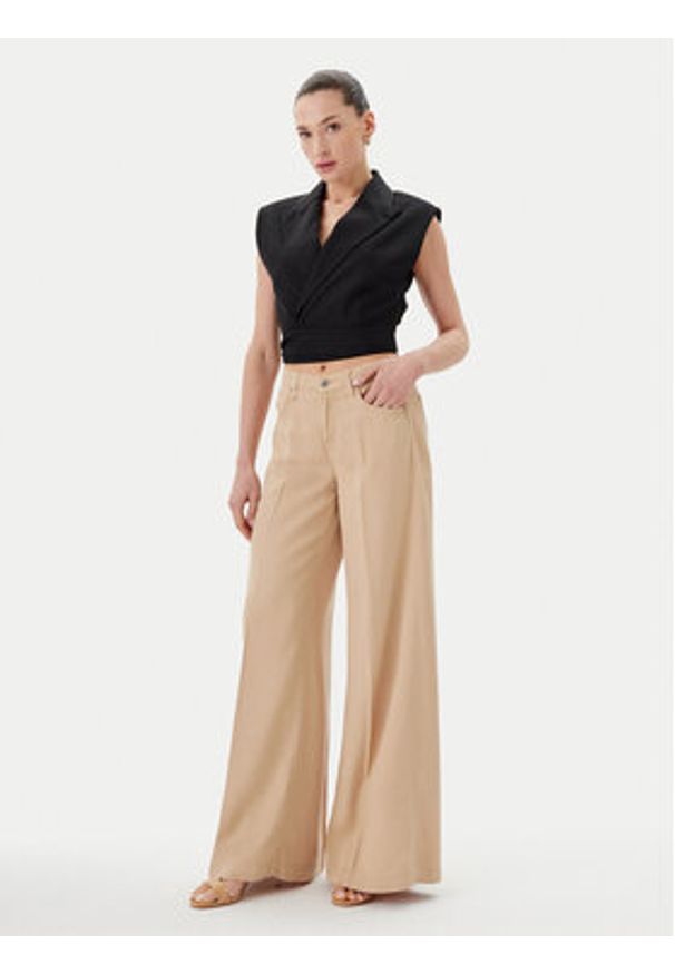 ViCOLO Jeansy DD5043 Beżowy Wide Leg. Kolor: beżowy