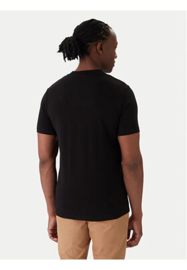 Karl Lagerfeld - KARL LAGERFELD T-Shirt 755040 561221 Czarny Regular Fit. Typ kołnierza: dekolt w karo. Kolor: czarny. Materiał: bawełna