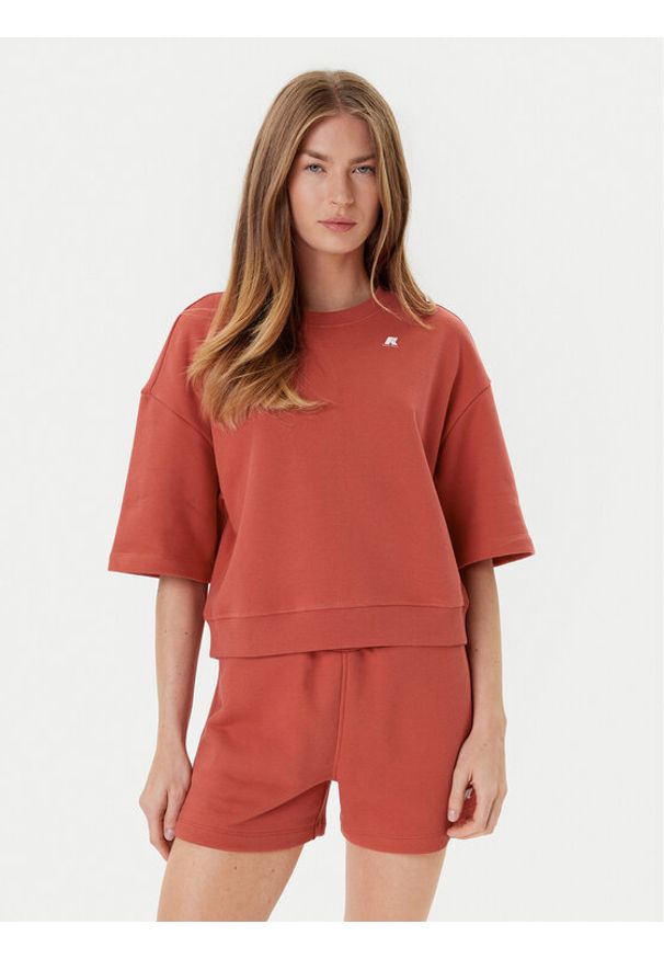 K-Way Bluza Gwen K7127ZW Czerwony Comfort Fit. Kolor: czerwony. Materiał: bawełna